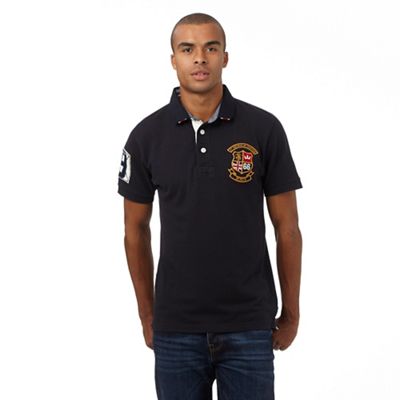 St George by Duffer Navy logo applique polo shirt